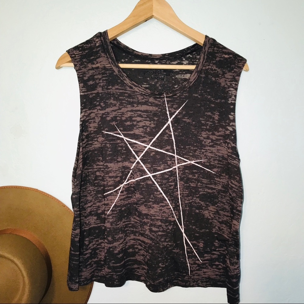 Project Social T burnout sleeveless graphic top